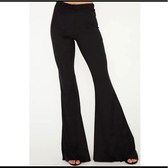 New! Clearance 🎉Black Tennessee Suede wide Flare Bell Pants - Picture 10 of 10